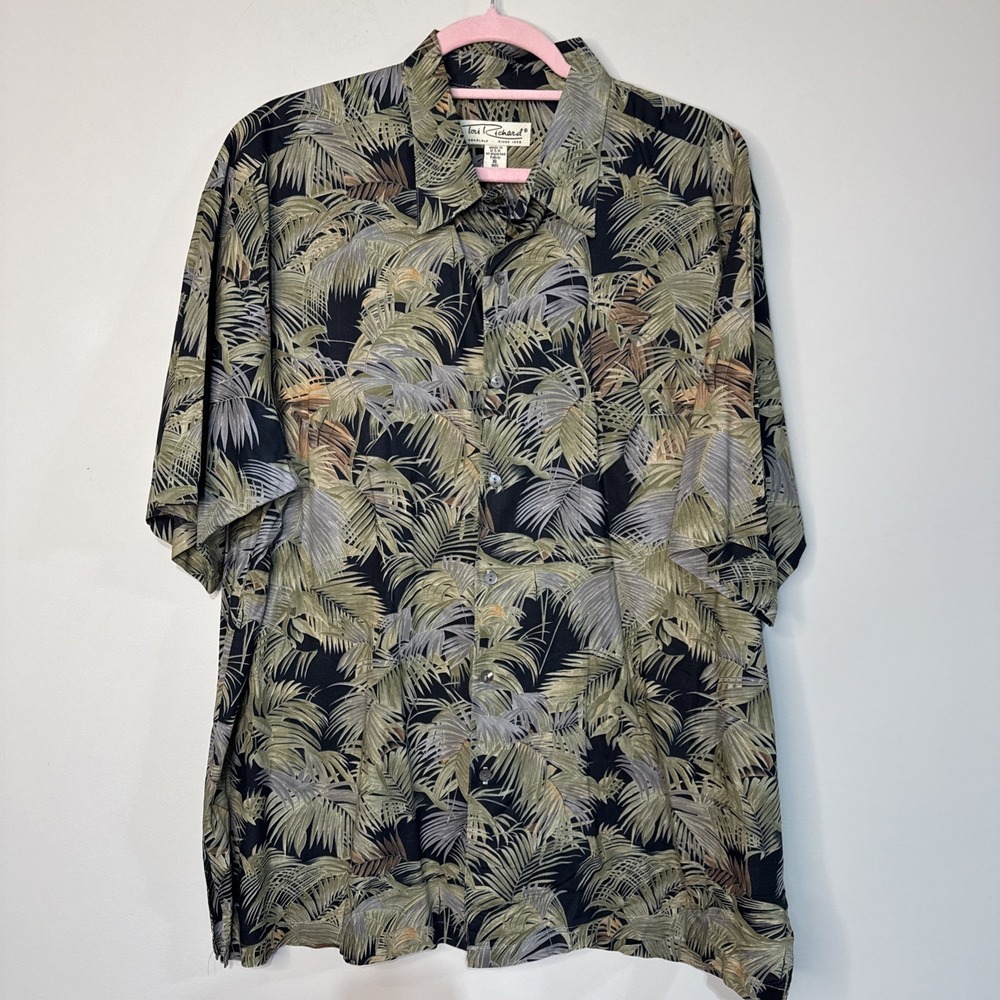 Tori Richard Shirt Mens XL 100% Cotton Lawn Floral Hawaiian Short Sleeve USA